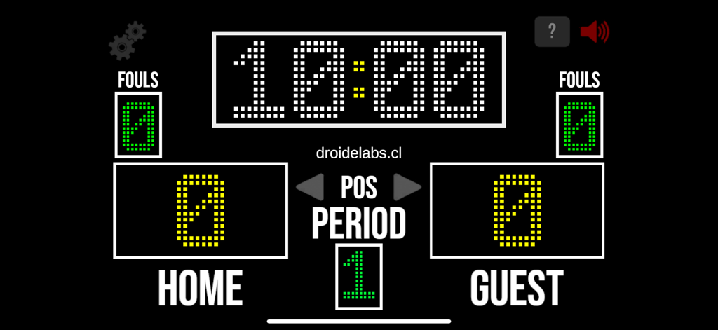 Scoreboard Basketball - DL - Digital basketball scoreboard showing game clock scores fouls and period