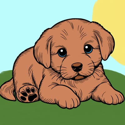 a cute realistic puppy