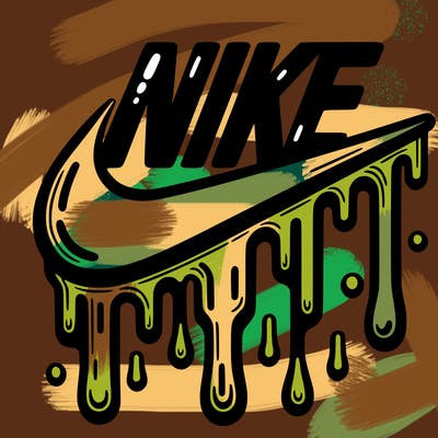 dripping nike logo