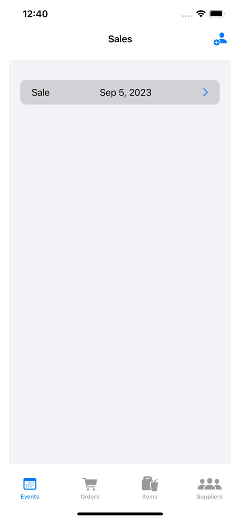 PreO - The Preorder Manager - Tela da lista de eventos de vendas no aplicativo PreO Preorder Manager