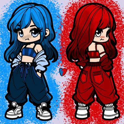 girl in crop top and baggy pants