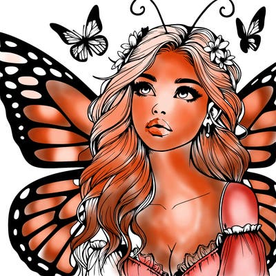 butterfly fairy realistic girl