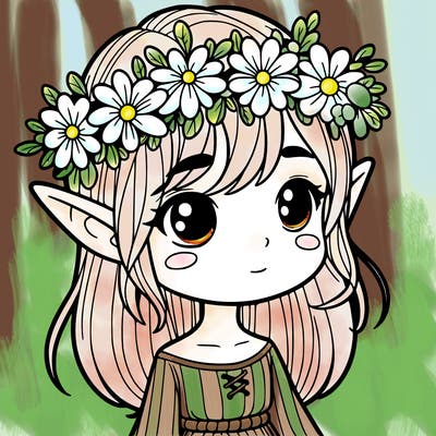 girl elf with flower crown