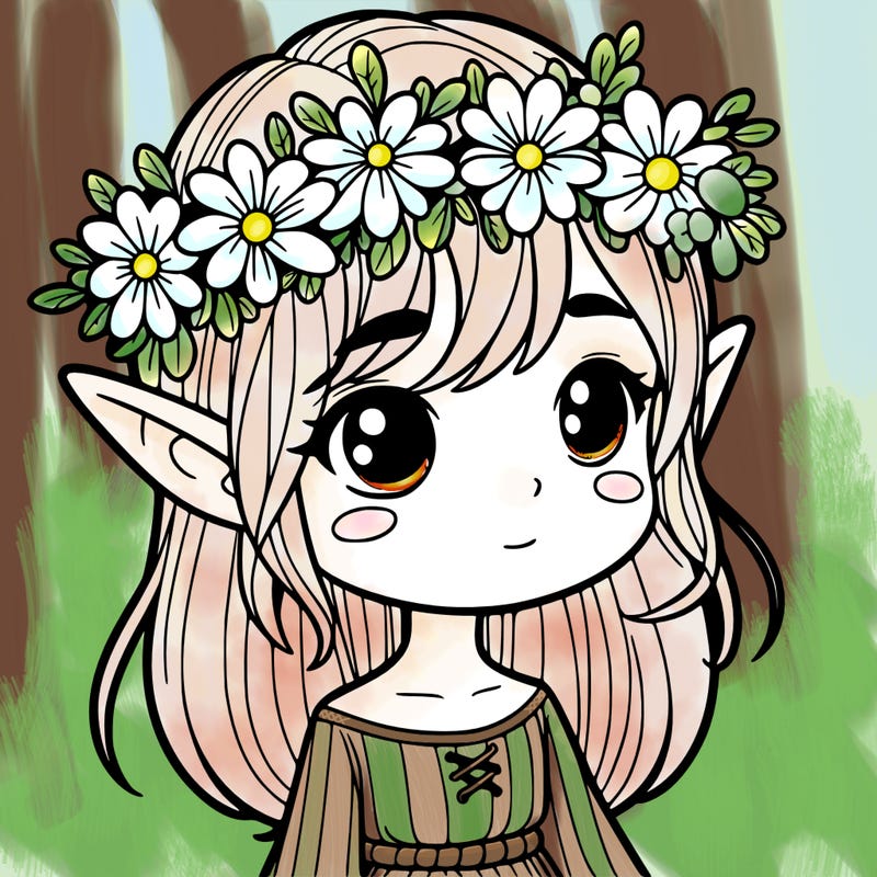 girl elf with flower crown