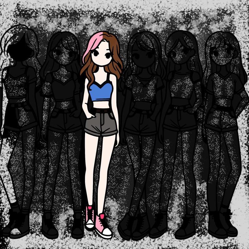 a group of girls wearing crop tops and shorts