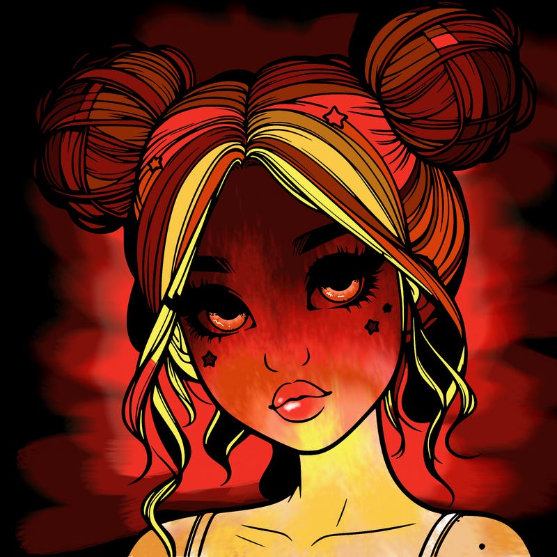 realistic girl with space buns