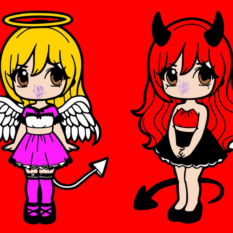 angel and devil girl