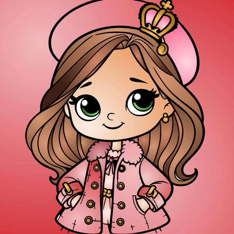 a princess with a jacket and a hat