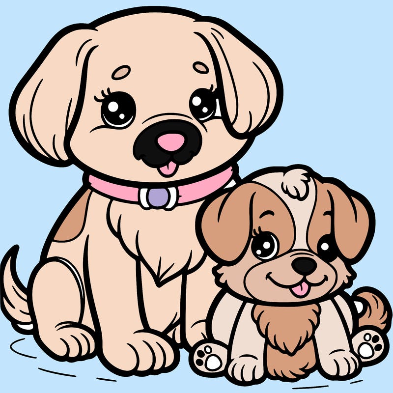 a puppy with her mum