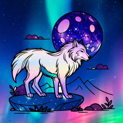 wolf moonlight