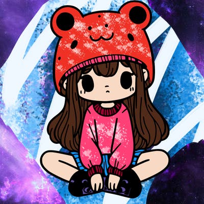 a girl wearing a frog hat and some frog socks