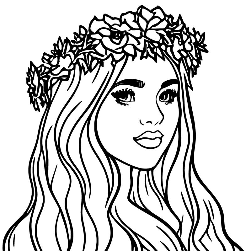 girl with flowers crown