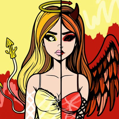 devil vs angel realistic girl