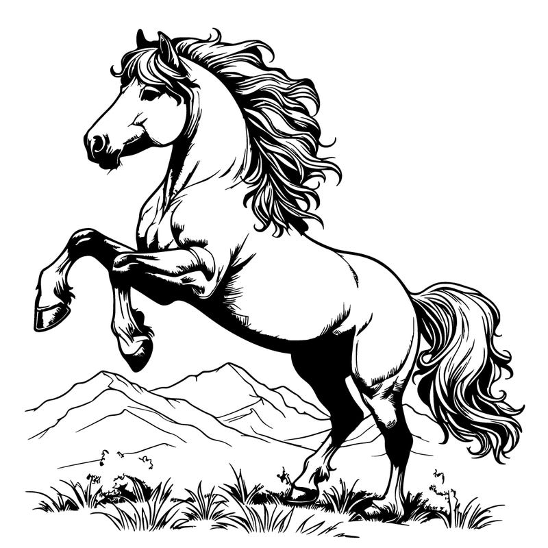 realistic horse rearing