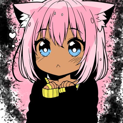 shy anime catgirl