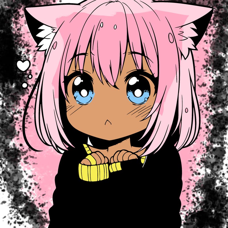 shy anime catgirl