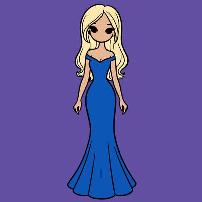 girl in long fitted dress