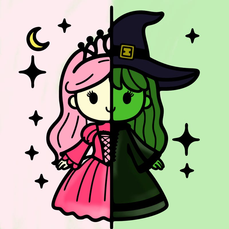 split princess and witch