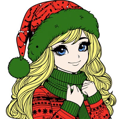 realistic christmas girl