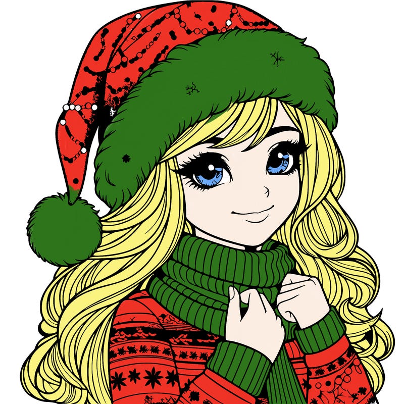 realistic christmas girl