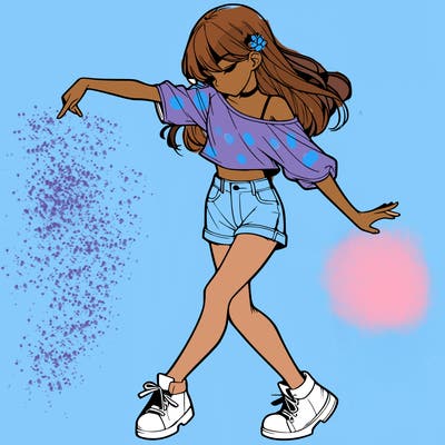 realistic girl danceing