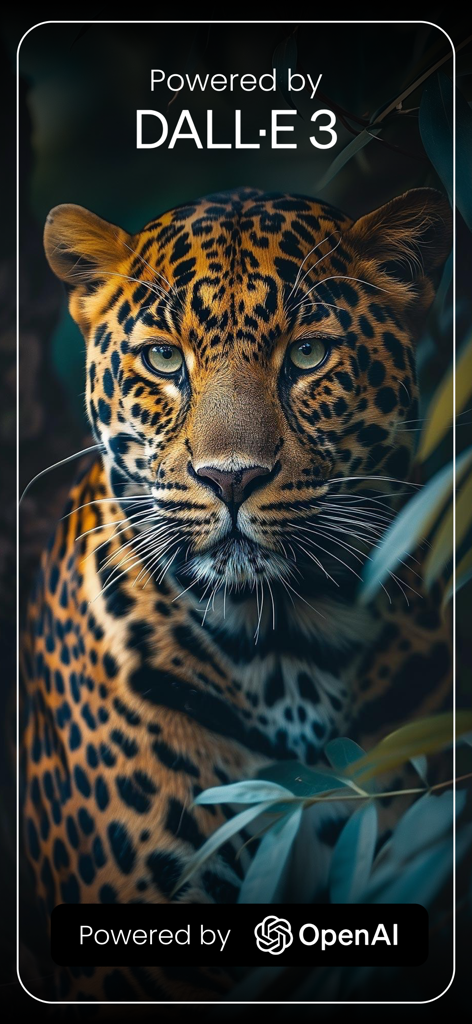 AI Image Generator - Magica - OpenAI 및 DALL-E 3으로 구동되는 고해상도 AI 생성 표범 인물 사진