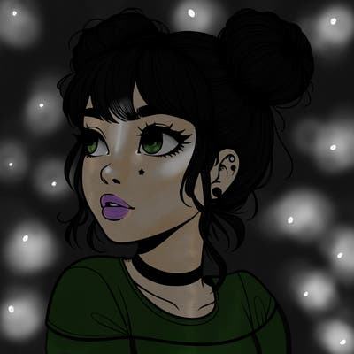 realistic girl with spacebuns