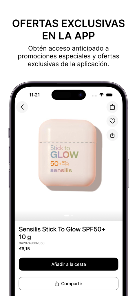 Farma2go - Parafarmacia Online - Farma2go mobile app displaying exclusive offers and a Sensilis sunscreen stick product page