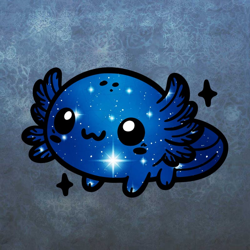 cute easy baby axolotl