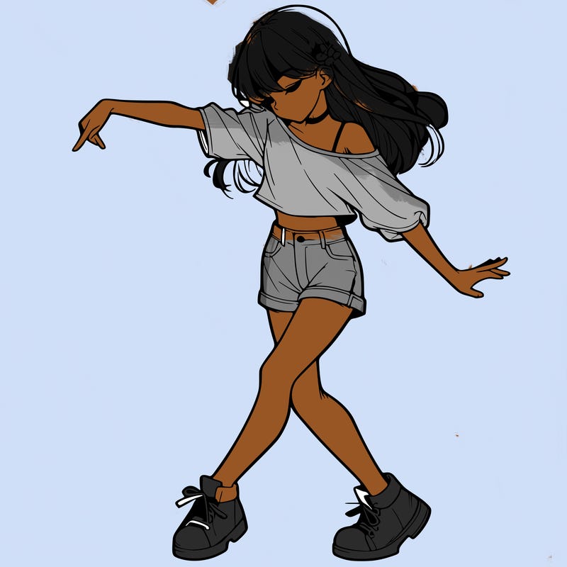 realistic girl danceing