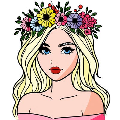 beautiful woman wearing a flower crown