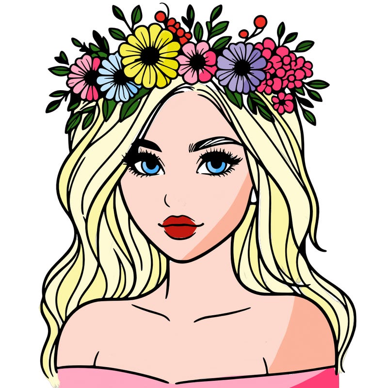 beautiful woman wearing a flower crown