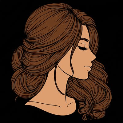 realistic woman's head & hair