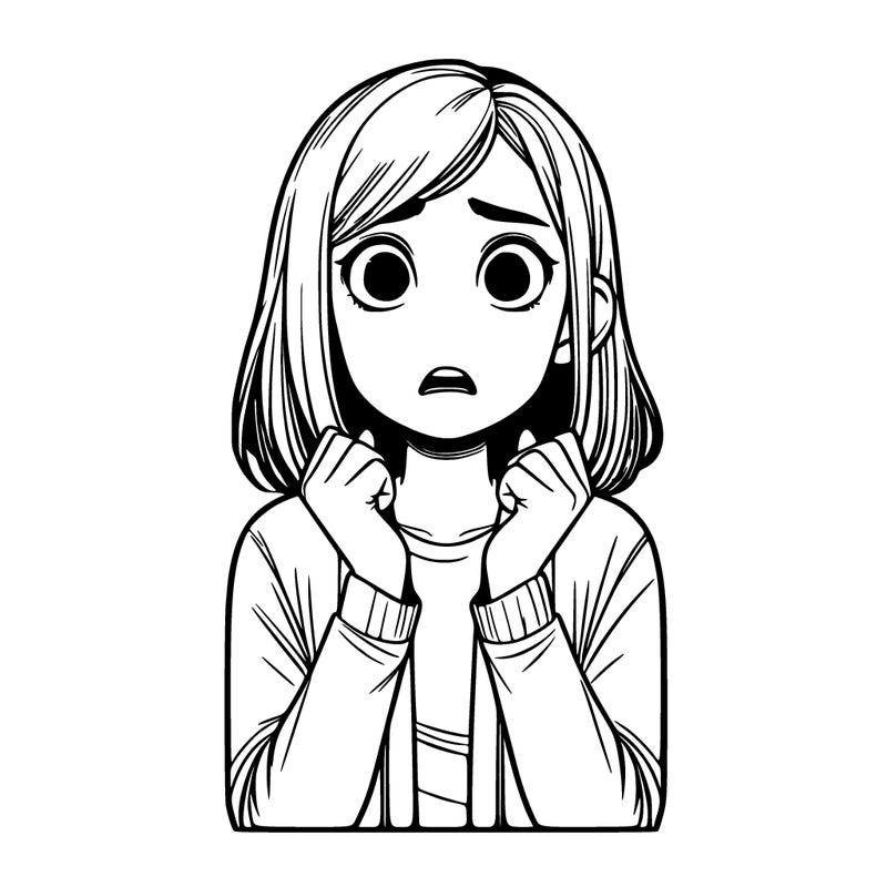 scared realistic girl