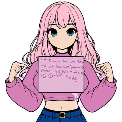 girl holding a blank sign in a long sleeve crop top