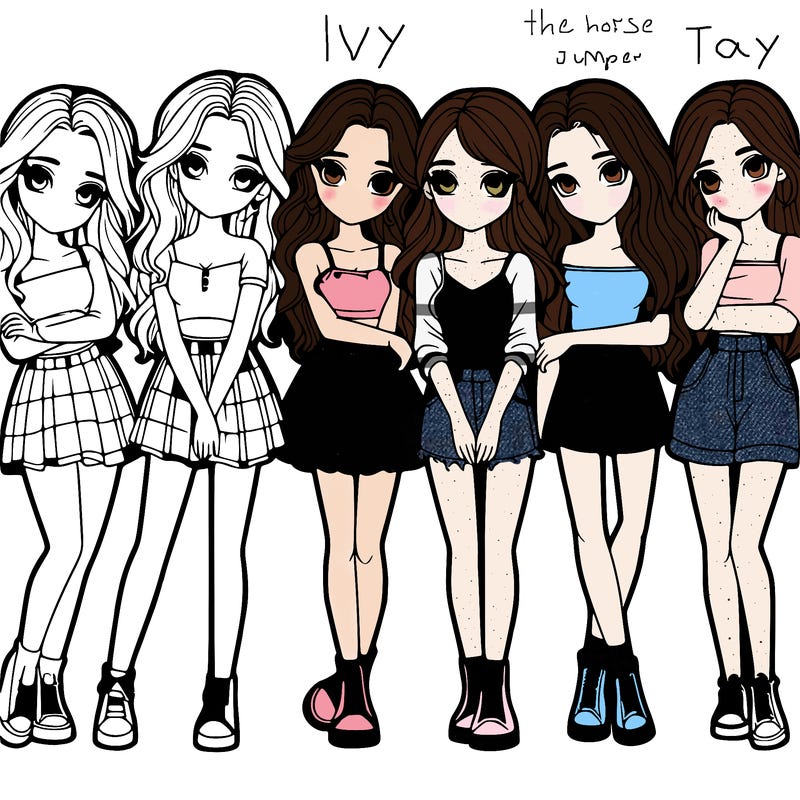 a group of girls realistic