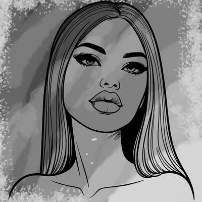 realistic woman with full lips