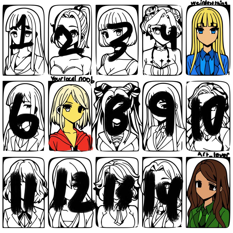 girls that look diffrent anime