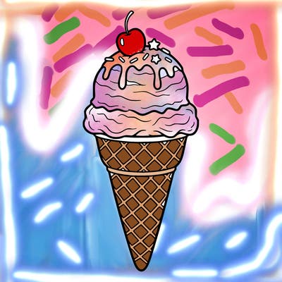 ice cream with 3 toppings