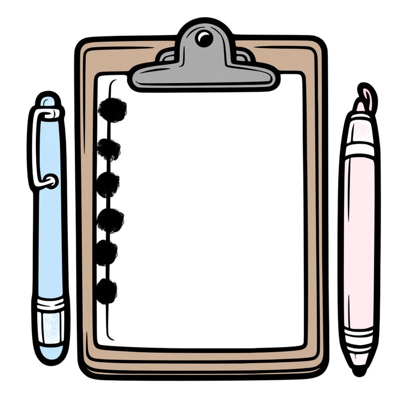 blank clip board with pen