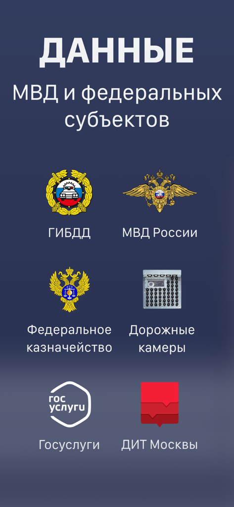 List of official Russian government and traffic police data sources for checking fines