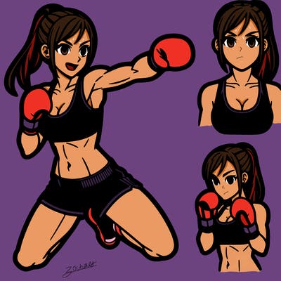 female kickboxer