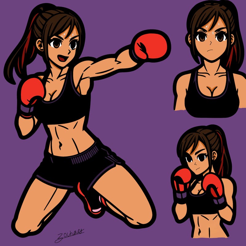 female kickboxer