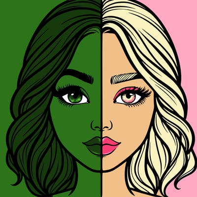 realistic girl split half