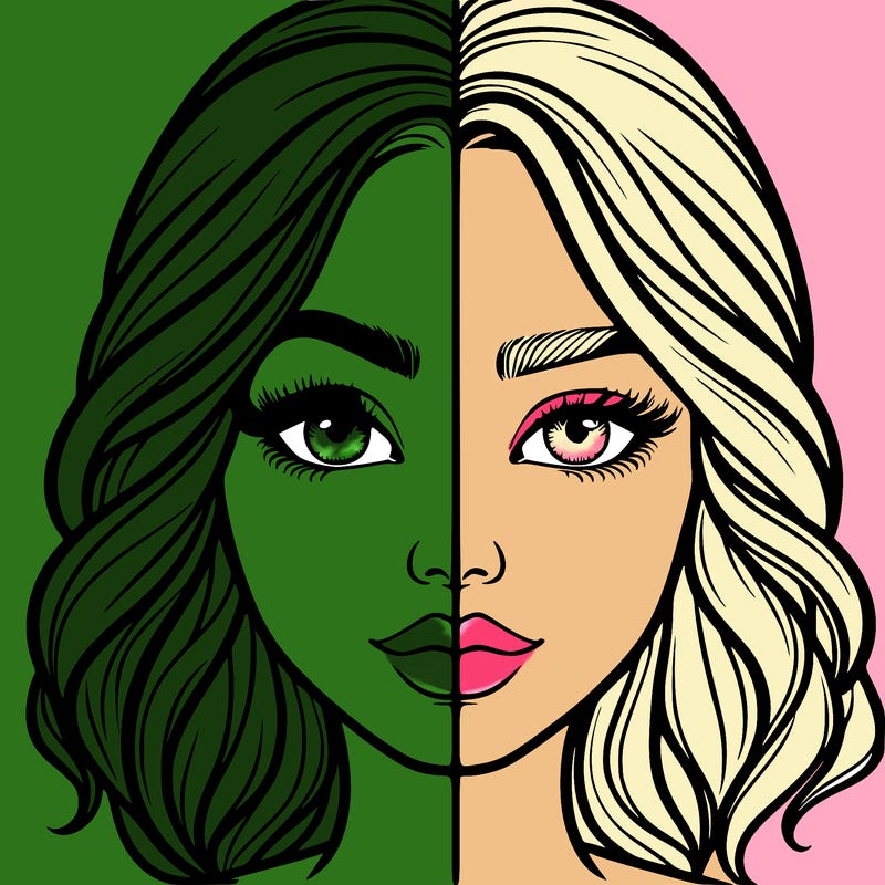 realistic girl split half