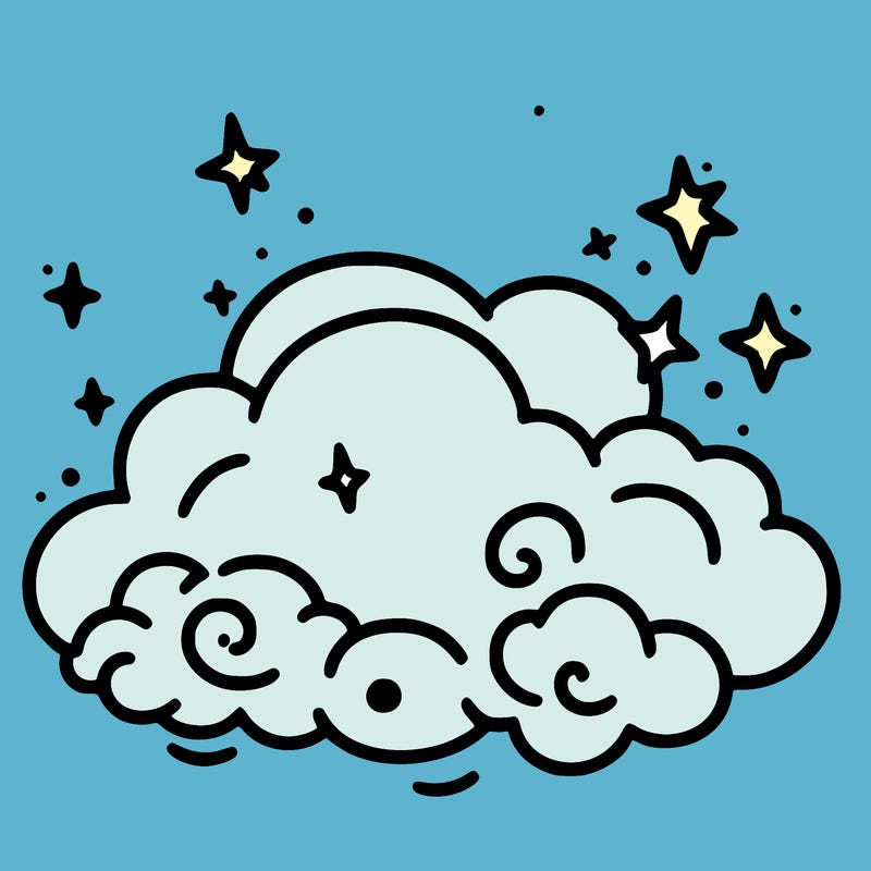 pink starry cloud sky