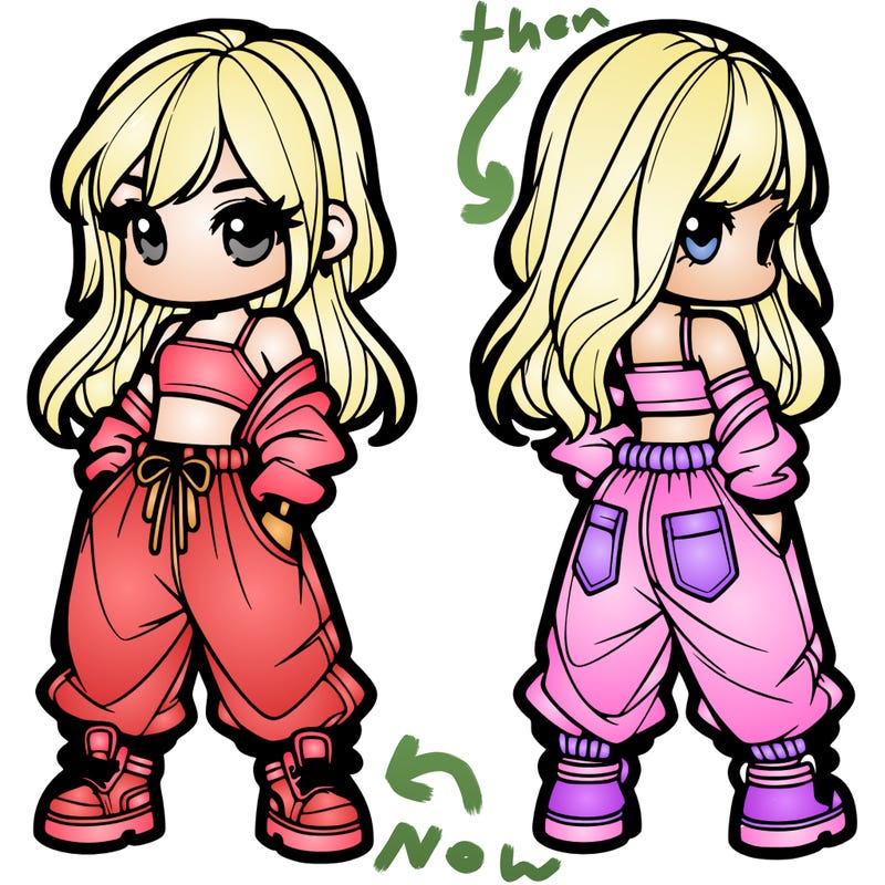 girl in crop top and baggy pants