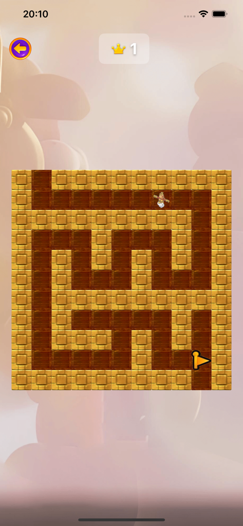 A golden maze puzzle game featuring a capybara character.