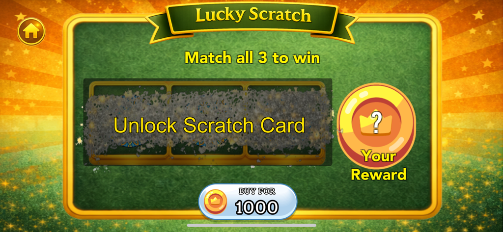 Roulette - Casino Roulette - ルーレット カジノのラッキースクラッチ カード ミニゲーム画面。報酬機能が表示されています。