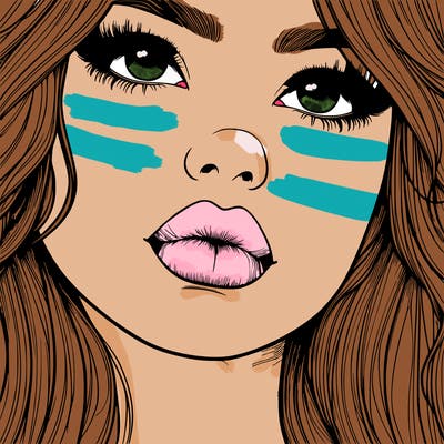 really realistic girl with lips